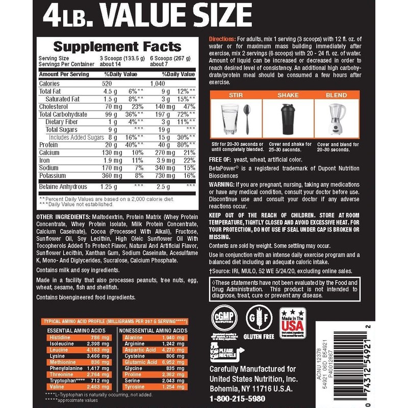 Body Fortress Super Advanced Mass Gainer, Chocolate Protein Plus Surplus