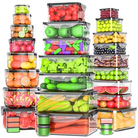 62 Pcs Large Food Storage Containers with Lids Airtight,Total 656OZ(31 Containers &31 Lids), Reusable BPA-Free Plastic Food Container for Kitchen Organization, Leakproof Meal-Prep Containers for Lunch