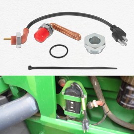 For John Deere Engine Coolant Heater Block Heater Kit with Power Cord for JohnDeere DZ102076