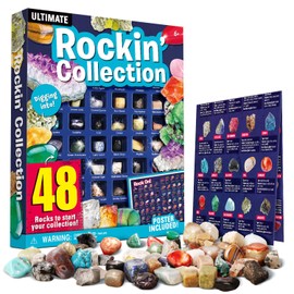 Gemstone Set for Children - Collecting 24 Small Stones - Gemstone Collection Guest Gifts 5 6 7 8 Years - Gifts for Girls Boys 9 10 11 12