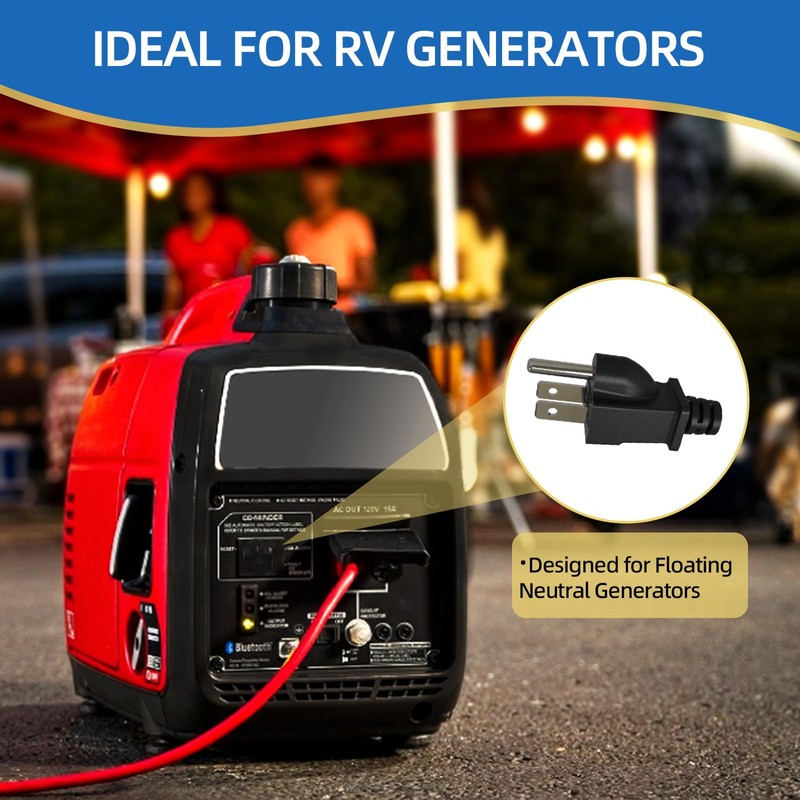 3 Pack Neutral Ground Bonding Plug for Portable Inverter Generator-Camper