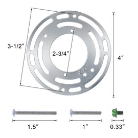 Canomo 4 Inches Diameter Round Universal Light Crossbar, Light Fixture Mounting Bracket with Ground Screw and Acorn Cap Nuts for Mount Wall Light, Chandelier, 1 Pack
