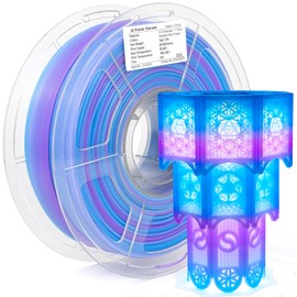 iSANMATE Rapid Translucent PLA Filament 1.75mm, Multicolor Rainbow PLA, Dimensional Accuracy ±0.02mm, 1kg Spool-Blue Purple