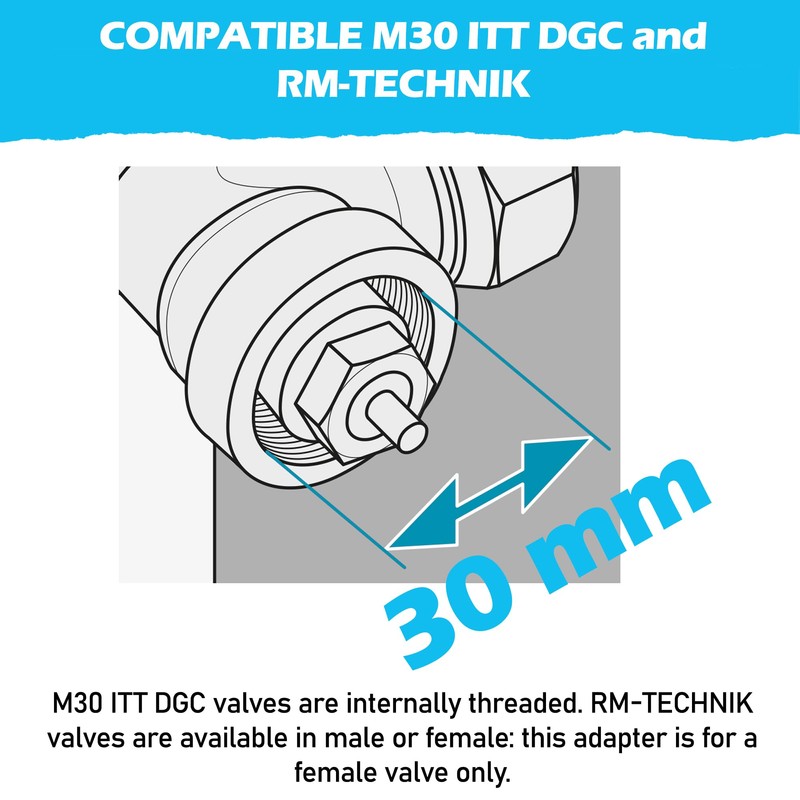 BLUMKRAFT Metal Adapter for ITT DGC and RM-TECHNIK M30 x1.0
