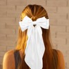 OndderWhite Oversized Hair Bows Satin Hair Bows for Women Large