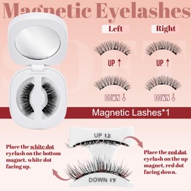 Higu clace Magnetic Lashes Natural Look, Reusable Magnetic Eyelashes Kit with Applicator, Soft Magnetic Lashes without Eyeliner, Easy to Wear and Remove Eyelashes Magnetic(GD-Soft-C)