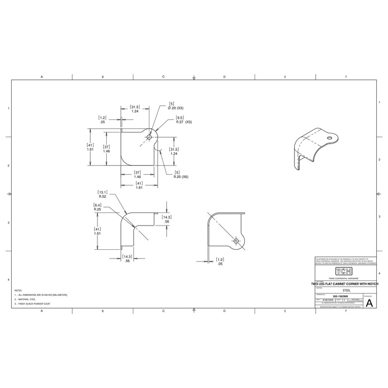 TCH Hardware 8 Pack Steel Corner Protector - 2 Leg