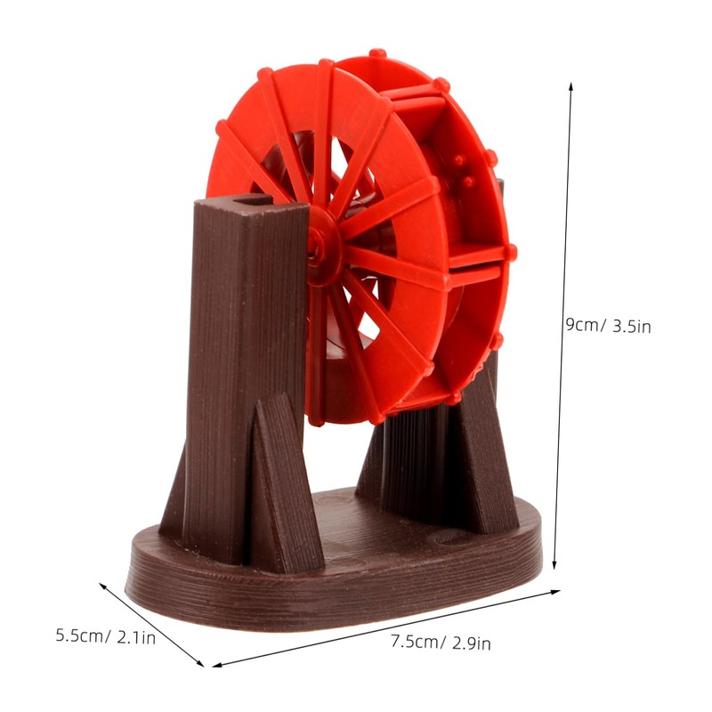 GOOHOCHY Small Water Wheel Model Running Water Wheel Portable Plastic