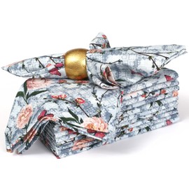 Bedding Craft Cloth Napkin, Dinner Cloth Napkins for Set Table Décor Print Cloth Napkins, Cloth Napkins Set of 12 Cloth Napkins Printed_18x18 with 1" Fold Birds Design