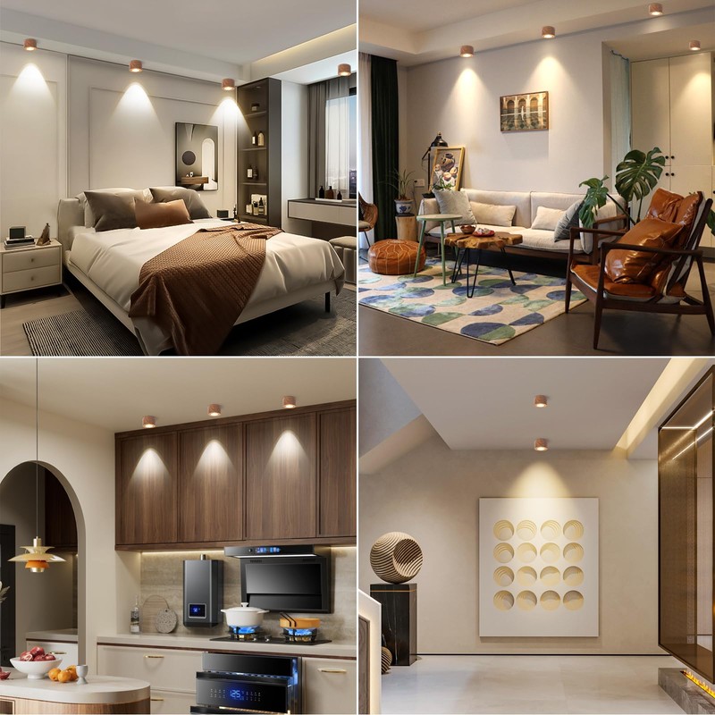 GeyouLux LED Surface-Mounted Spotlight, Dimmable, Extra Flat & 30° Swivel,