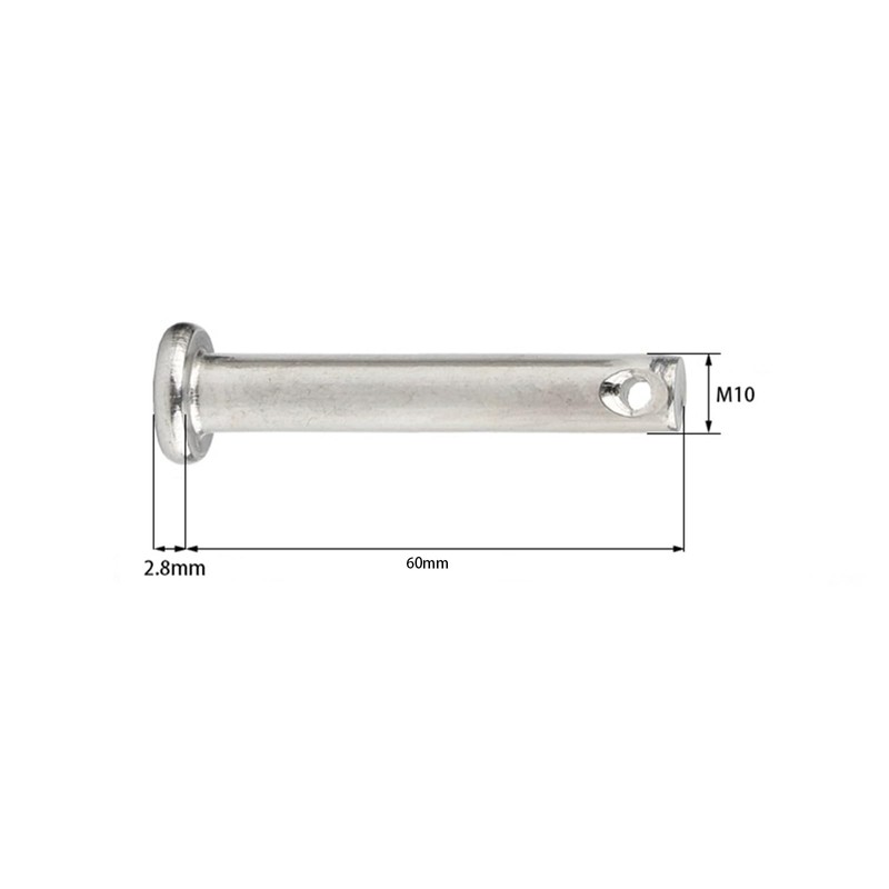 Leliafleury 5Pcs Single Hole Clevis Pins Stainless Steel Flat Head
