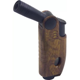 Ever Tech Jet Torch Refillable Butane Adjustable Flame Cigar Lighter W/ Adjustable Nozzle - wood