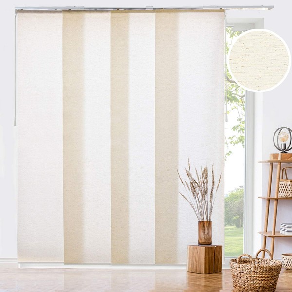CHICOLOGY Room Divider , Vertical Blinds , Door Blinds ,Sliding Door Blinds , Temporary Wall , Closet Curtain , Room Door,Panel Track Blinds Country Ivory (Light Filtering) W:46-86 x H:Up-to 96 inches