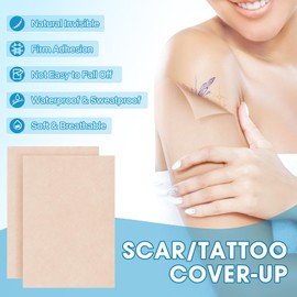 Tattoo Cover Up Patch 6 Pcs,LXIANGN Waterproof Sweatproof Sticker Patch Ultra Thin Tattoo Cover Up Tape Cuttable Invisible Scar Birthmarks Sticker (Light Skin)