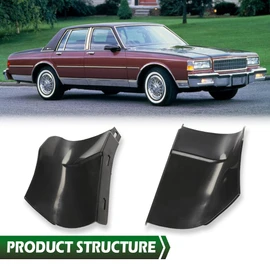 GRAND ORANGE Rear Bumper Fillers Pair Compatible with Chevy Caprice Impala 1986-1990 Left & Right Rear Bumper Quarter Panel Filler Black