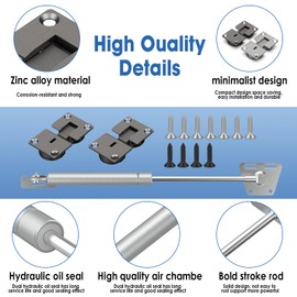 Pisman Folding Door Hinges, Cabinet Door Concealed Hinge 90 Degree with Folding Lid Stay Hinge, Page Turning axis Adustable Floding Hinges (2, Black)