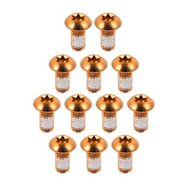 Chooee Bicycle Bolts, Set of 12 Coloured Brake Disc Screws Aluminium Alloy Screw M5 x 10 mm, Orange