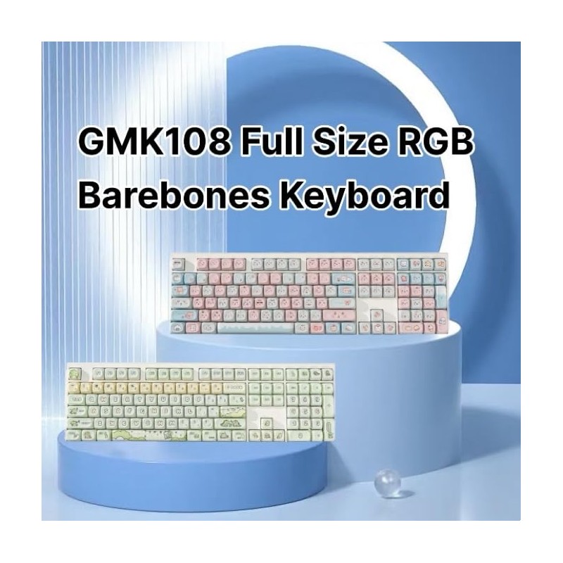 GMK108 Barebones Mechanical Keyboard Kit,VIA Programmable Gasket Mounted BT5.0/2.4GHz/Type-C Tri-Mode