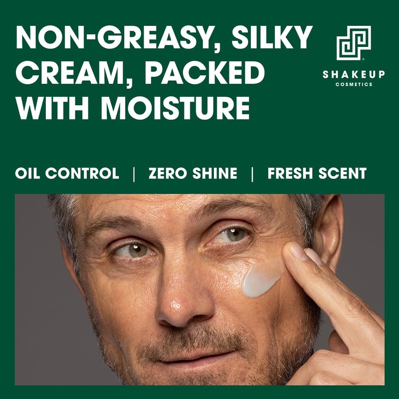 Shakeup Cosmetics Men's Face Moisturiser, Matte-Effect Oil-Control Gel, 50ml, Lightweight