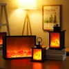 Ulalaza Small Cosy Fireplace Lantern Traditional Realistic Wood Burning Flame