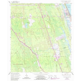YellowMaps Flagler Beach West FL topo map, 1:24000 Scale, 7.5 X 7.5 Minute, Historical, 1956, Updated 1988, 26.8 x 22.3 in - Tyvek
