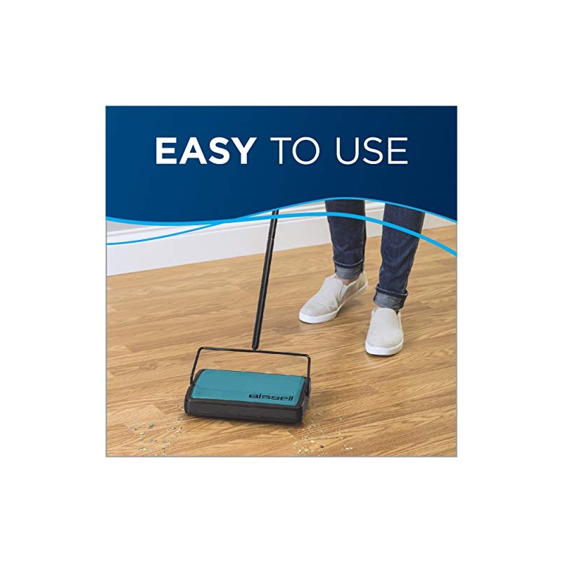 Bissell Easy Sweep Compact Carpet & Floor Sweeper, 2484A, Teal