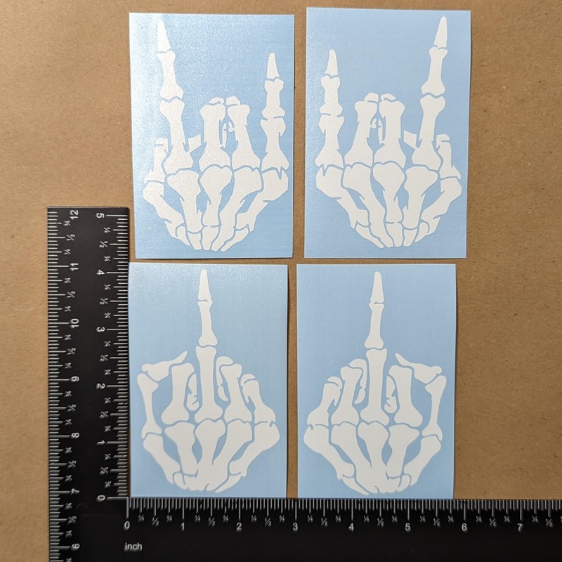 Slaced Skeleton Hands 4 Pack: Rock on Skeleton Hand Left