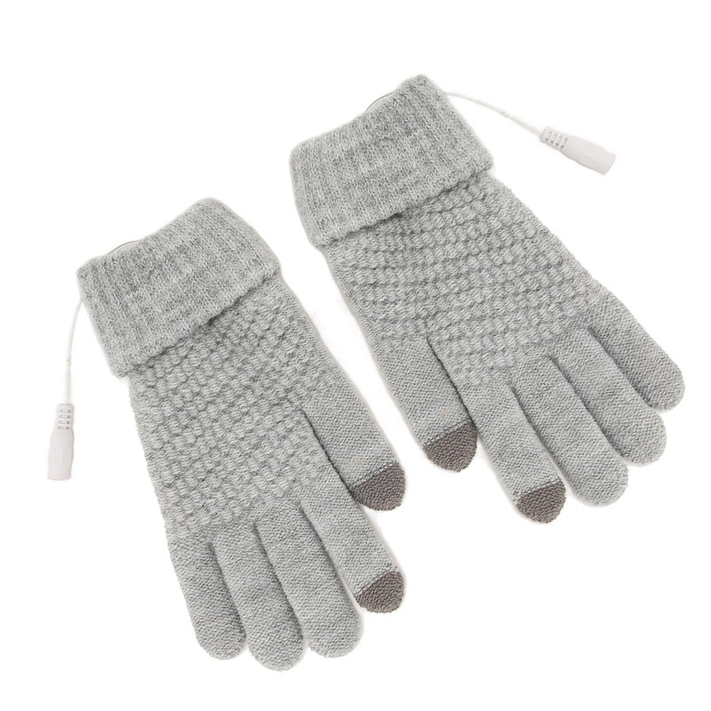 USB Heated Gloves Thicken Detachable Electronic Warming Knitted Gloves for
