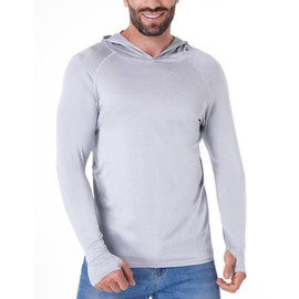 OYGSieg Men's Athletic Hoodies Long Sleeve Fishing Shirts for Men UPF SPF UV Sun Protection Shirts Lightweight Rash Guards M