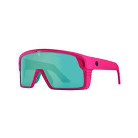 Spy Monolith 62MM Matte Neon Pink/Happy Bronze Light Green Spectra Mirror Rectangular Sunglasses for Men + BUNDLE With Designer iWear Complimentary Eyewear Kit