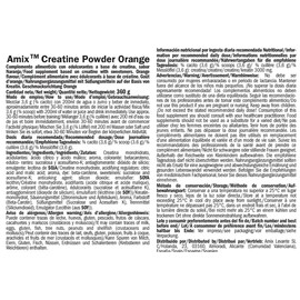 Amix Creatina Monohidrato Powder Drink 360 g / Mejora el Rendimiento Deportivo - Aumenta la Masa Muscular/Perfecta para Deportistas Sabor Naranja