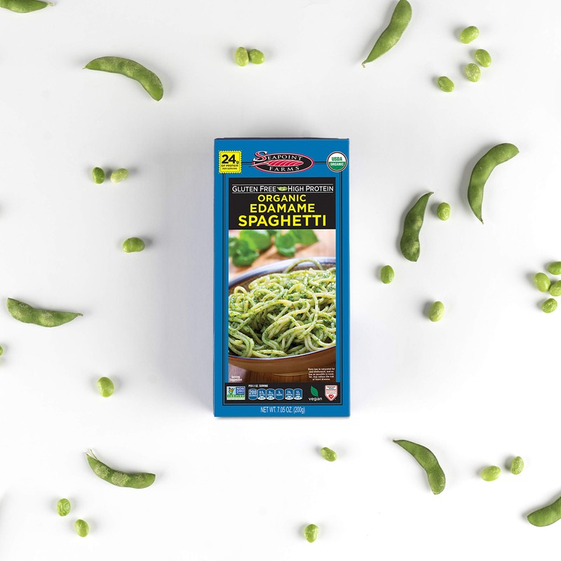 Seapoint Farms Organic Edamame Spaghetti, Healthy Gluten-Free Noodles, 12-Pack
