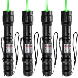 MIPREZT [4 Packs] Rechargeable Green Light Flashlight Long Distance Range for TV/LED/LCD Screens Tactical Flashlights Presentation Office/Outdoors/Astronomic/Construction [005]