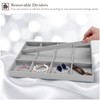 ProCase Stackable Large Jewelry Drawer Organizer, 3 Pack Velvet Jewelry