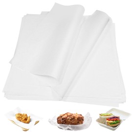 100 PCS Deli Paper Sheets 12x12 Inch, Unbleached Wax Paper Sheets for Food, Grease Resistant Sandwich Wrapping Paper for Cookies, Burger, Kitchen Cooking and BBQ (White)