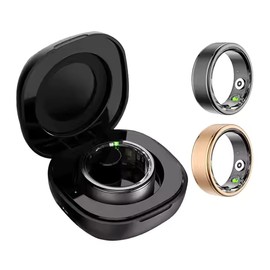 R03 Smart Fitness Ring – Sleep & Heart Rate Tracker with SPO₂, Steps & Vibration Alerts – Bluetooth 5.0, USB-Rechargeable Health Monitoring Ring (Size 10, Black)