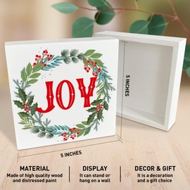 Christmas Decor Wooden Box Sign, Christmas Table Decor Holiday Xmas Decoration Kitchen Living Room Home Farmhouse Christmas Sign Decor, The Most Wonderful Time of The Year