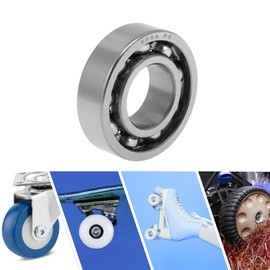 A ABSOPRO 6004 Rillenkugellager P0 20x42x12mm Geschmierte Lager Offene Bauweise Silberfarben für Scooter Skateboard-Räder