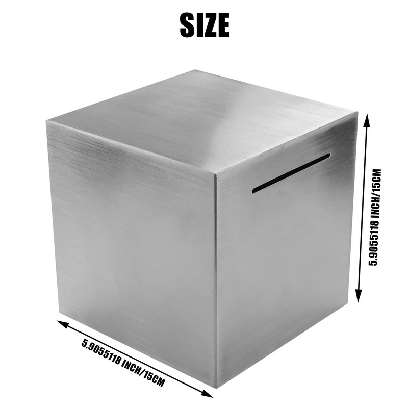 Stainless Steel Money Box, Safe Box for Children, Cannot Save,