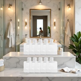 10 Pack Travel Size Refillable Squeeze Bags Clear Leakproof Shampoo Lotion and Shower Gel (30ml) Portable Reusable Liquid Bags for Cosmetics and Travel Accessories