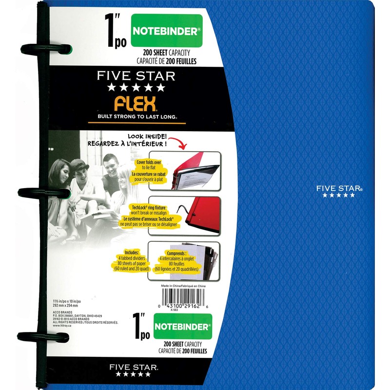 Five Star Flex Notebinder, 10 x 11.5 Inches, Includes 2