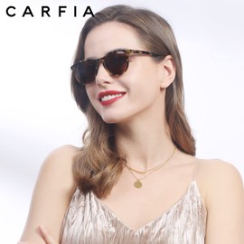 CARFIA Vintage Polarised Sunglasses for Women with Small Face UV Protection Keyhole Style for Driving Outdoors