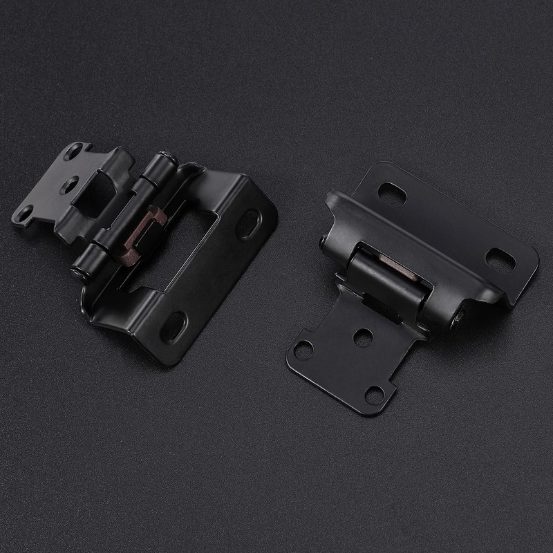 12 Pack 1/2” Overlay Semi Partial Wrap Around Cabinet Hinges(Matte