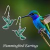 DAYLINLOVE Hummingbird Earrings Malachite 925 Sterling Silver Bird Dangle Earrings