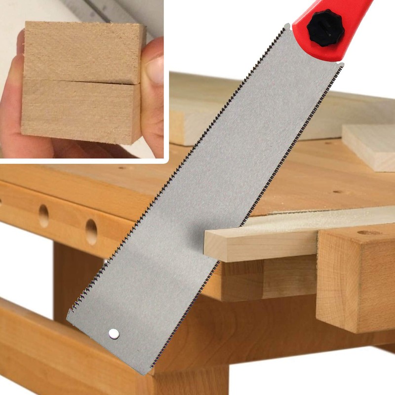 DUEBEL Japanese Fine Cut Saw, Hand Saw Ryoba Double Edge