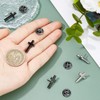 SUPERFINDINGS 4Pcs Black Cross Pins Alloy Cross Brooches Metal Cross