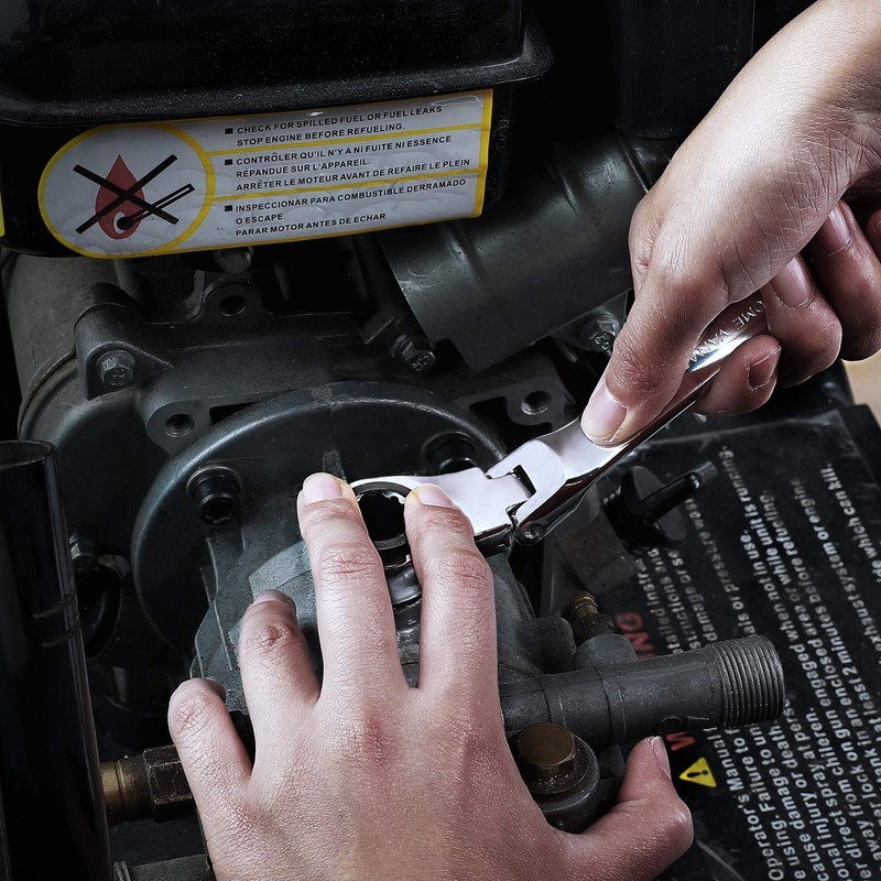 DURATECH 14 * 15 mm Extra Long Flex-Head Ratcheting Wrench,