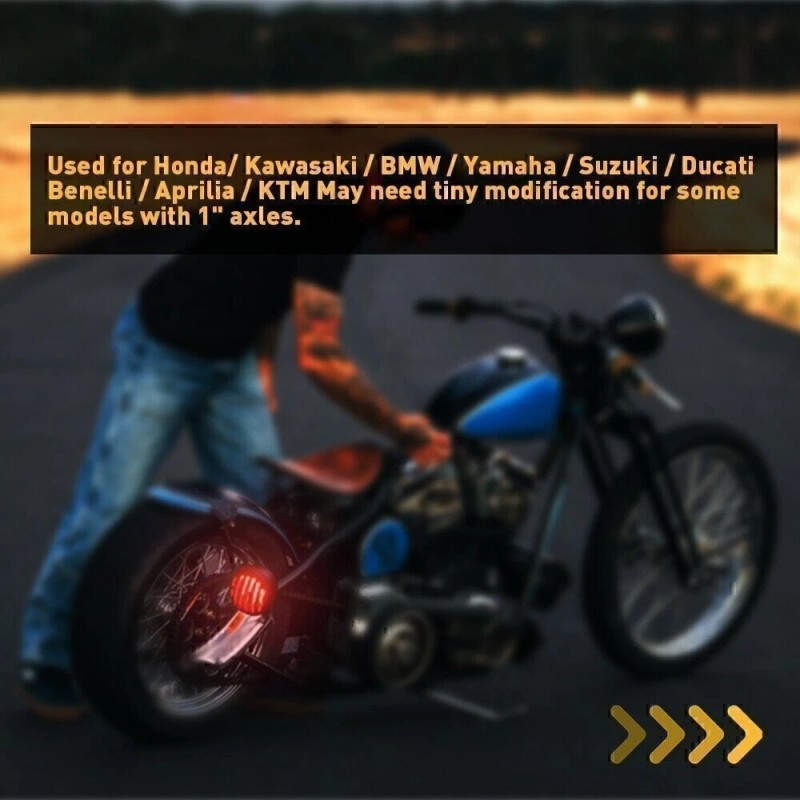 Gearzaar Motorcycle Brake Tail Light 3/4" Side Mount License Plate