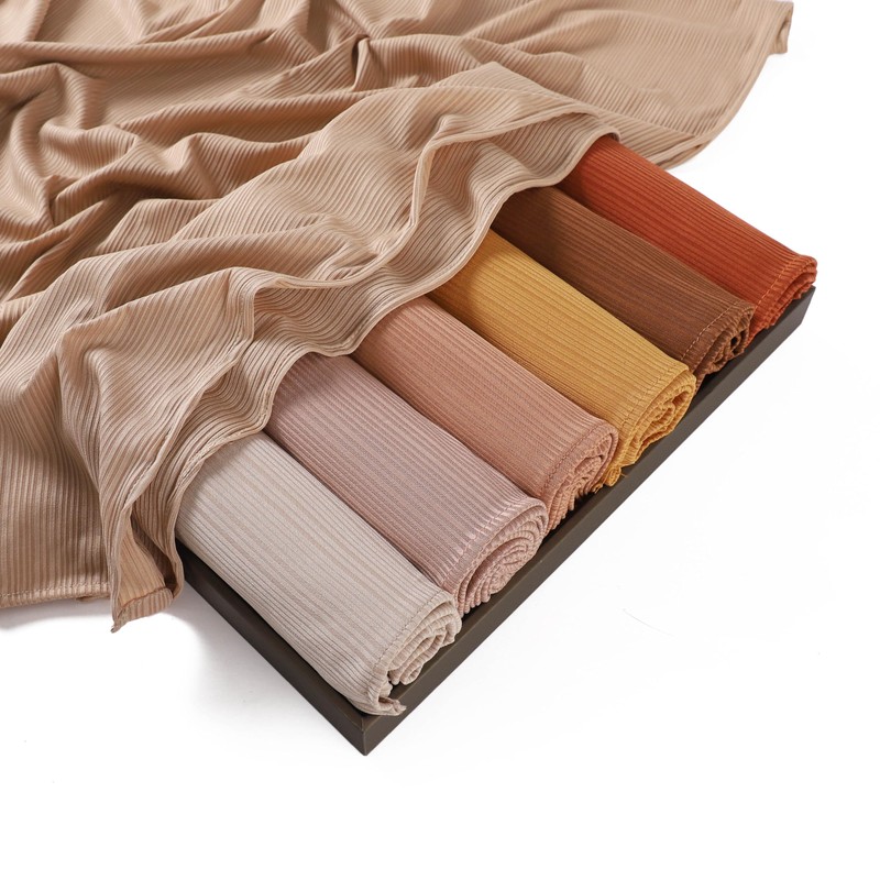 Xirhoot Ribbed Jersey Hijab Scarf for Women, Hijab for Women