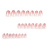24pcs Short Oval False Nail French Gradient Pink Press On